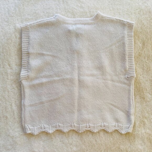 Sincerely Jules White Sweater Vest Sleeveless Sweater Flowers size Large - Picture 6 of 10